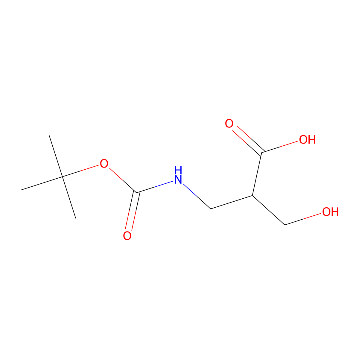 3-{[(Tert-butoxy)carbonyl]amino}-2-(hydroxymethyl)propanoic acid molecular structure, CAS 1691243-32-9