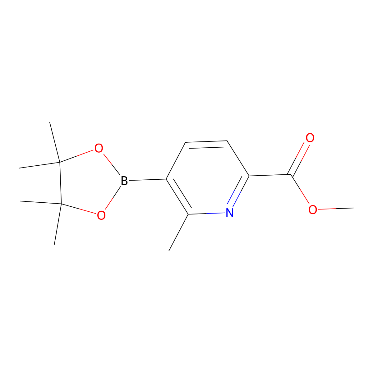 2-Methyl-6-(methoxycarbonyl)pyridine-3-boronic acid pinacol ester molecular structure, CAS 1691250-92-6