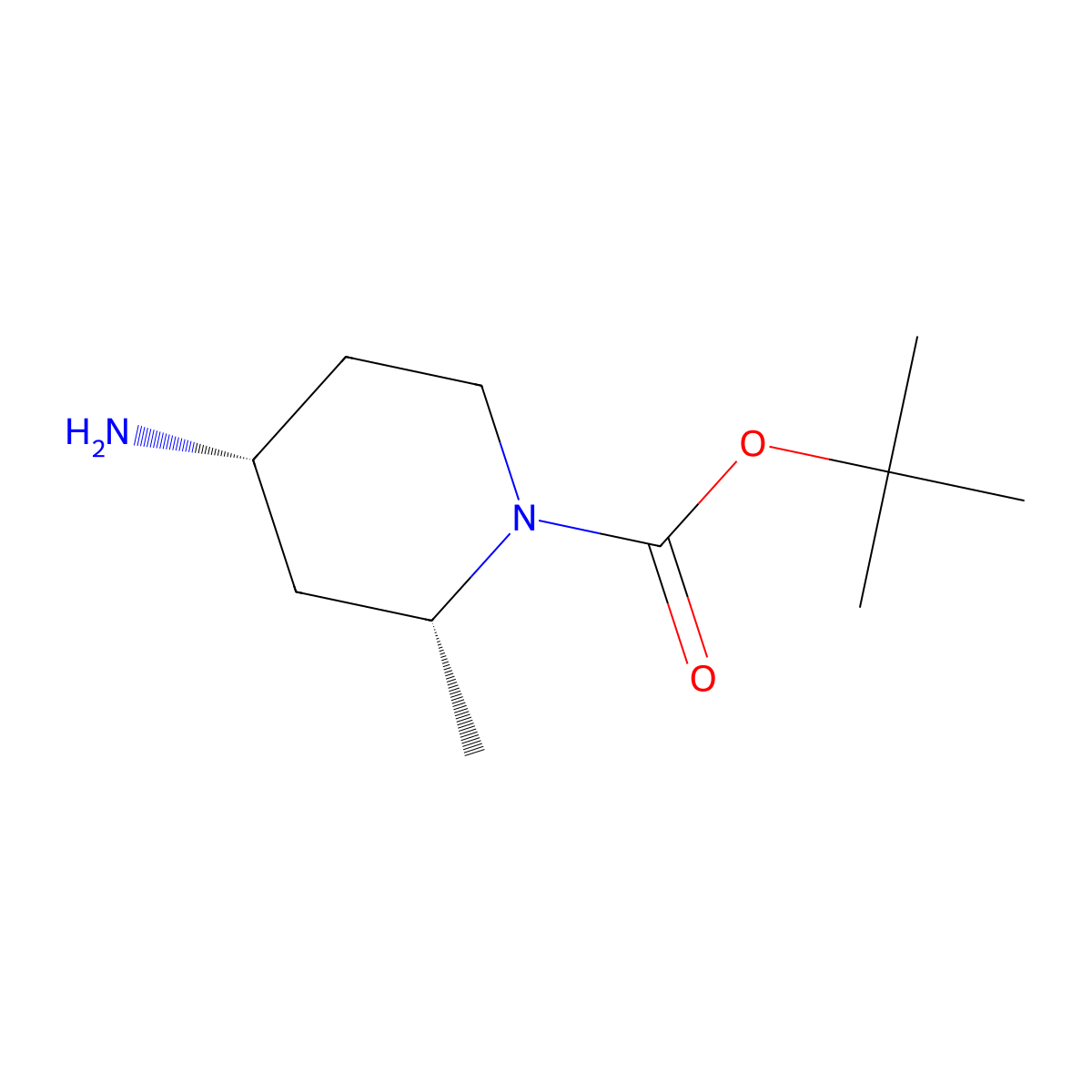 rac-tert-butyl (2R,4R)-4-amino-2-methylpiperidine-1-carboxylate molecular structure, CAS 1691250-97-1