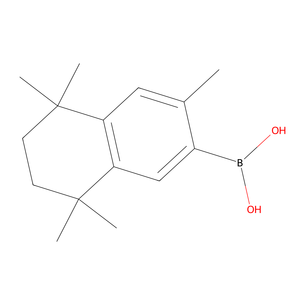 (3,5,5,8,8-Pentamethyl-5,6,7,8-tetrahydronaphthalen-2-yl)boronic acid molecular structure, CAS 169126-64-1