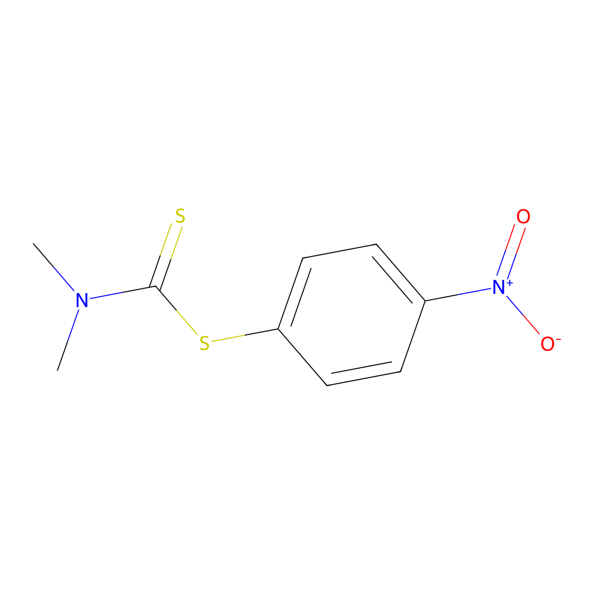 4-Nitrophenyl dimethyldithiocarbamate molecular structure, CAS 16913-63-6