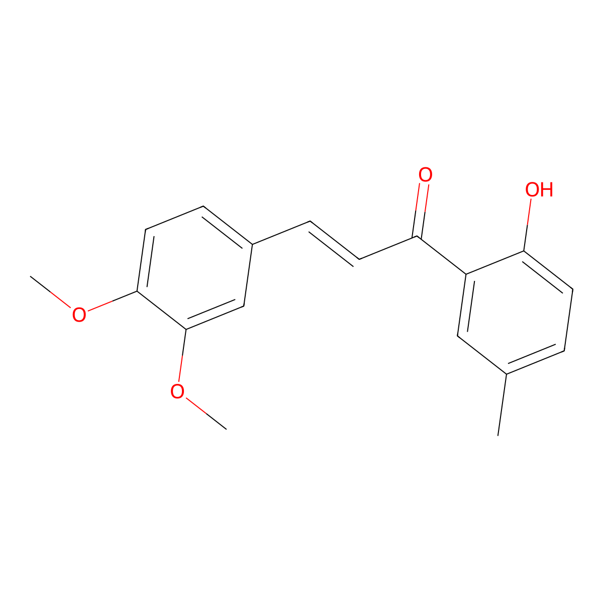 3,4-Dimethoxy-2'-hydroxy-5'-methylchalcone molecular structure, CAS 169132-94-9