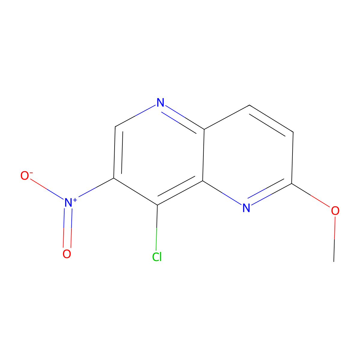 8-Chloro-2-methoxy-7-nitro-1,5-naphthyridine molecular structure, CAS 1691321-46-6