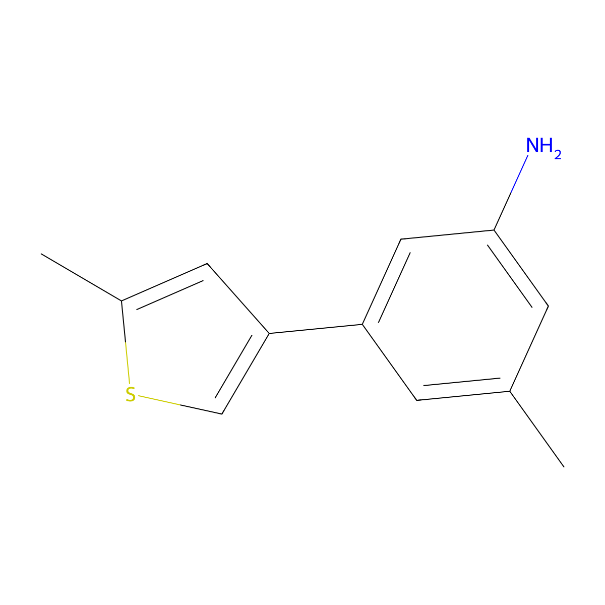 3-Methyl-5-(5-methylthiophen-3-yl)aniline molecular structure, CAS 1691325-46-8