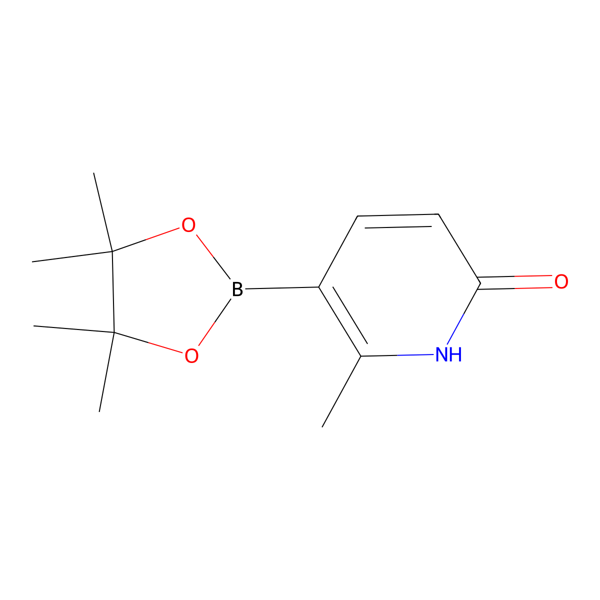 6-Methyl-5-(4,4,5,5-tetramethyl-1,3,2-dioxaborolan-2-YL)pyridin-2-OL molecular structure, CAS 1691328-81-0