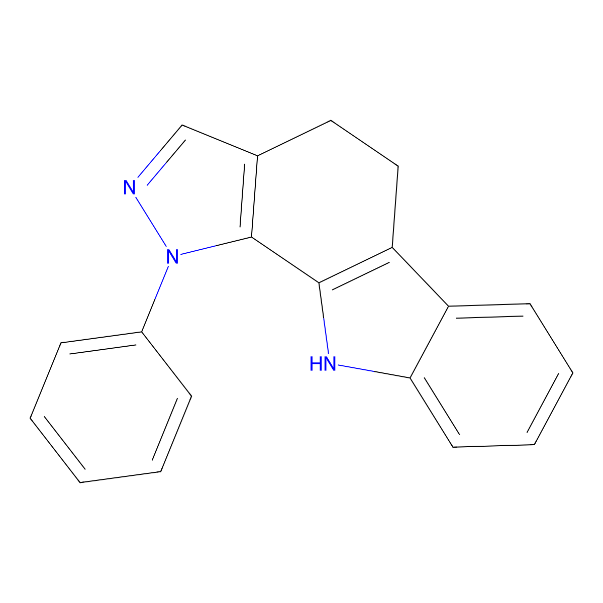 1-Phenyl-1,4,5,10-tetrahydropyrazolo[3,4-a]carbazole molecular structure, CAS 169136-36-1