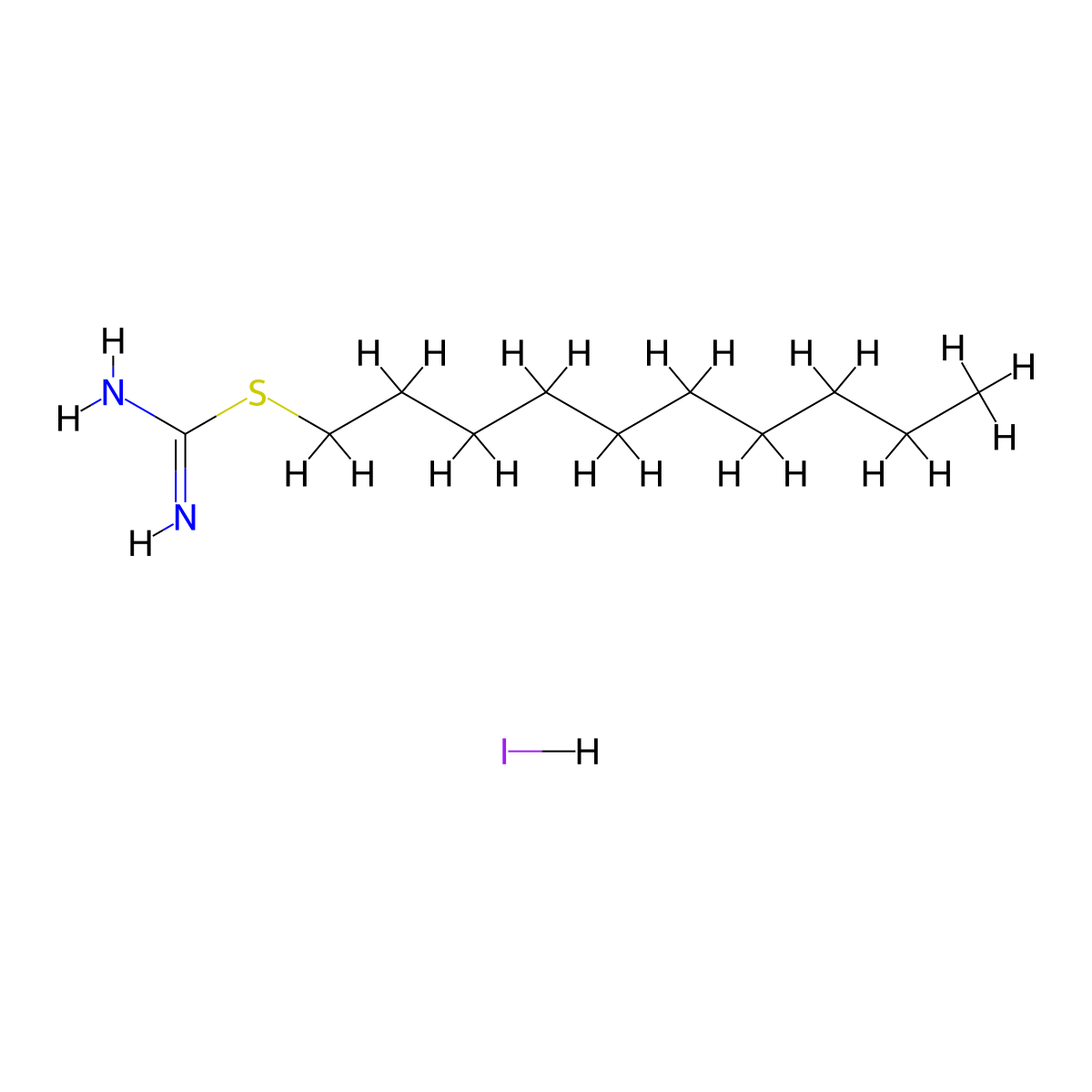 Decyl carbamimidothioate--hydrogen iodide (1/1) molecular structure, CAS 16914-90-2