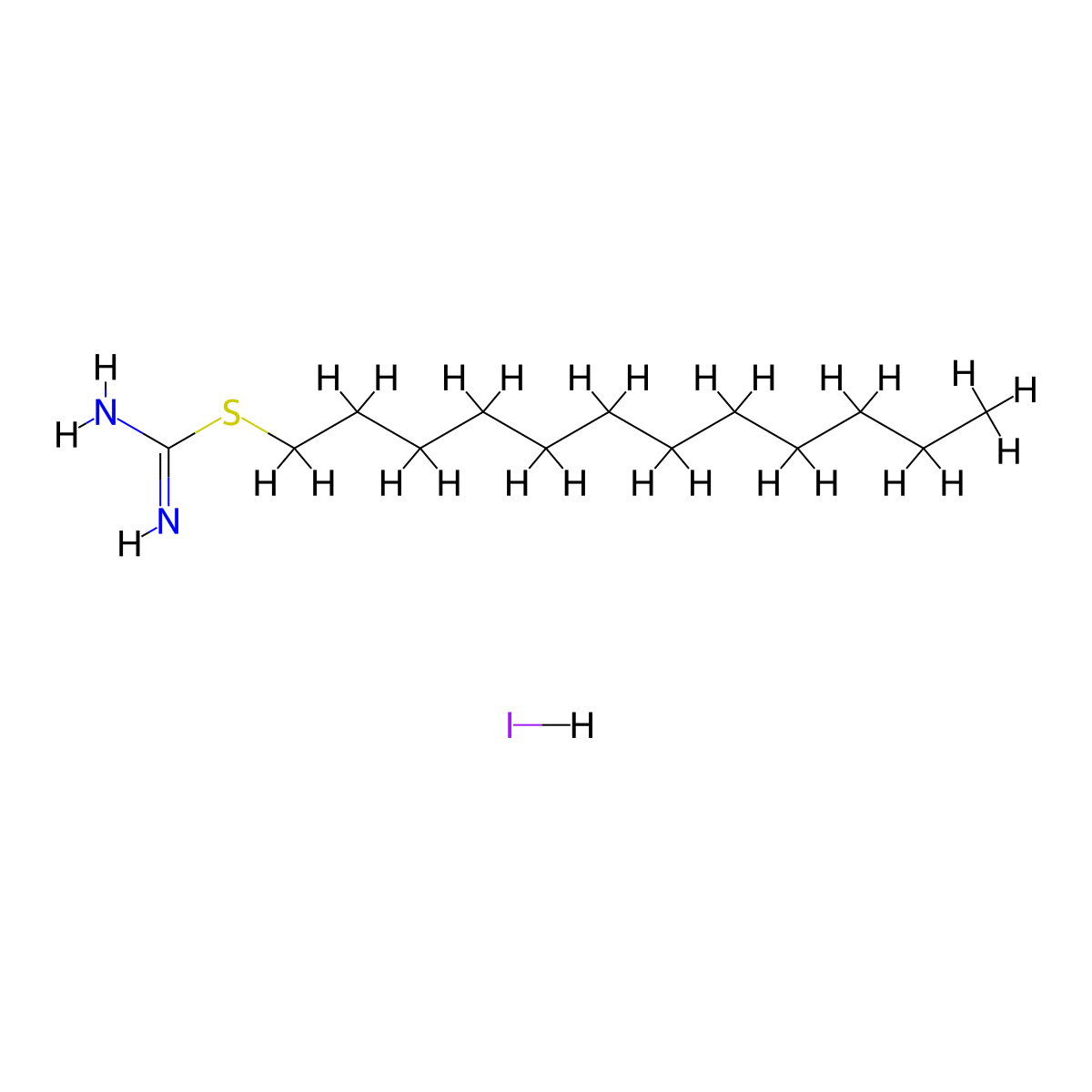Carbamimidothioic acid, dodecyl ester, monohydroiodide molecular structure, CAS 16914-91-3