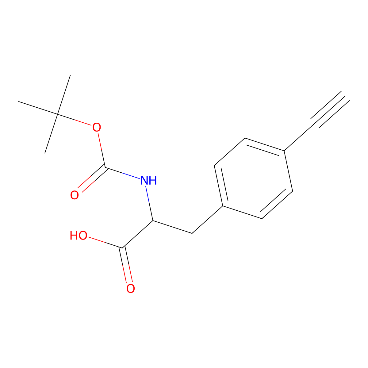 (2S)-2-{[(tert-butoxy)carbonyl]amino}-3-(4-ethynylphenyl)propanoic acid molecular structure, CAS 169158-05-8