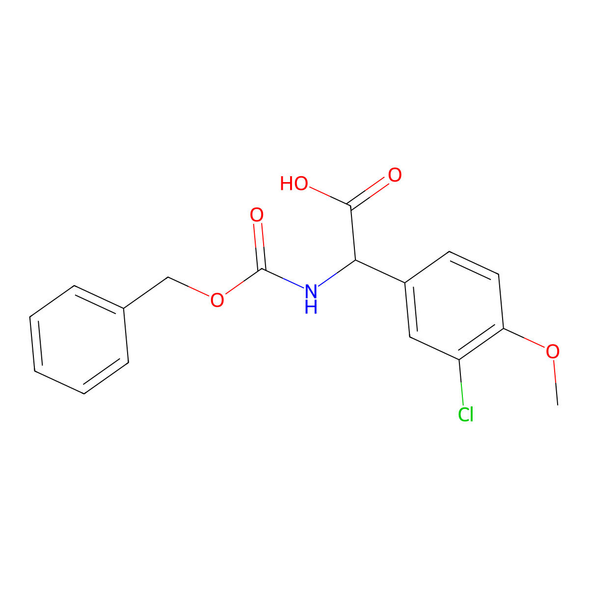 2-{[(Benzyloxy)carbonyl]amino}-2-(3-chloro-4-methoxyphenyl)acetic acid molecular structure, CAS 1691609-15-0