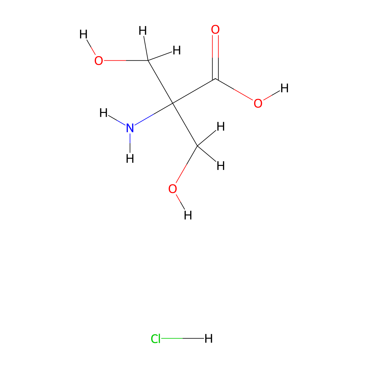 2-Amino-3-hydroxy-2-(hydroxymethyl)propanoic acid hydrochloride molecular structure, CAS 1691615-98-1