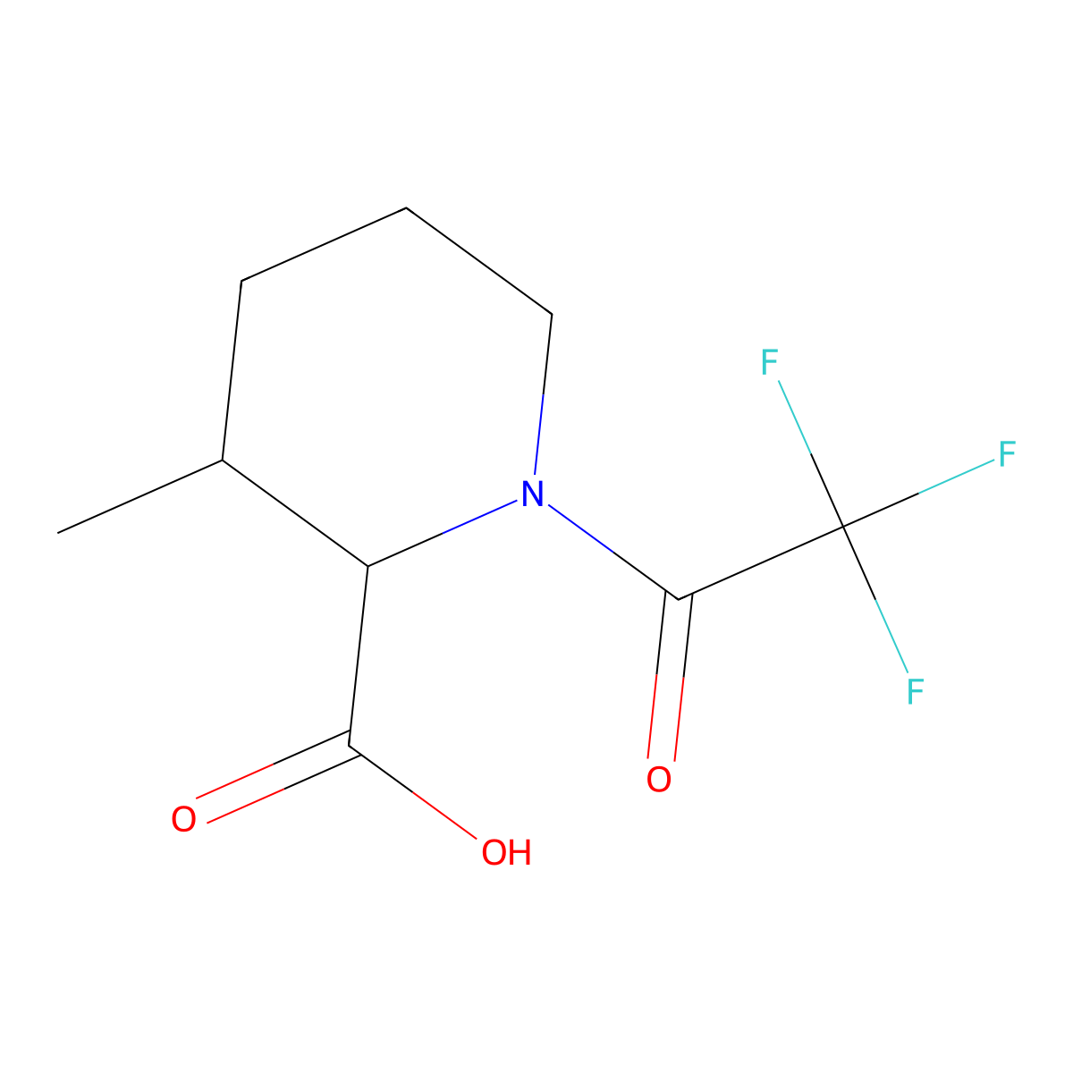 3-Methyl-1-(trifluoroacetyl)piperidine-2-carboxylic acid molecular structure, CAS 1691648-58-4