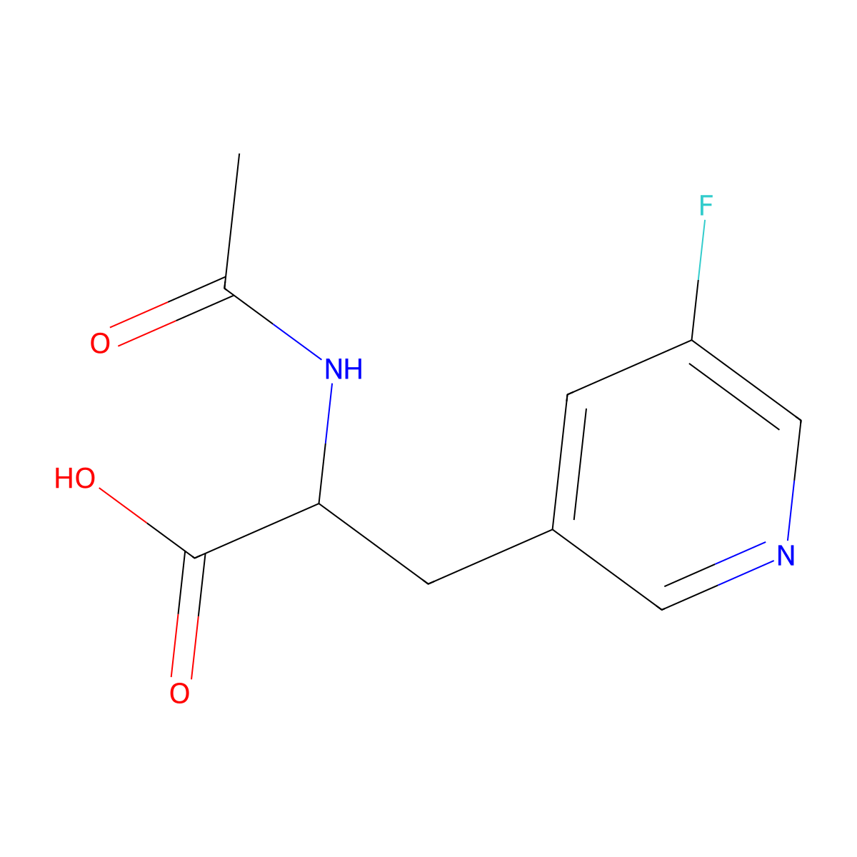 2-Acetamido-3-(5-fluoropyridin-3-yl)propanoic acid molecular structure, CAS 1691657-91-6