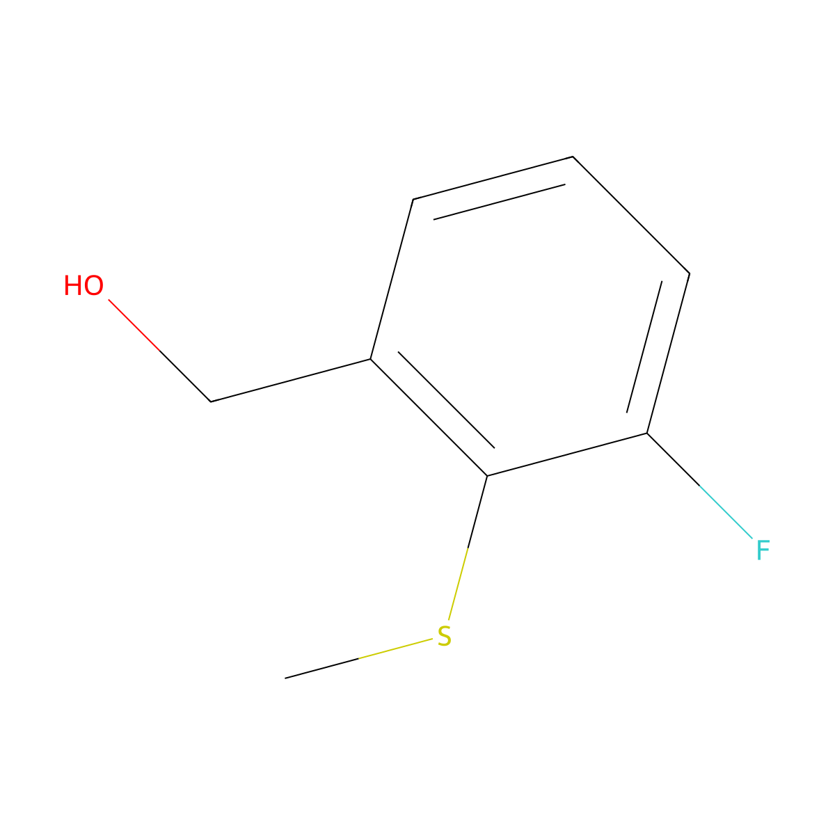 (3-Fluoro-2-(methylthio)phenyl)methanol molecular structure, CAS 1691658-10-2