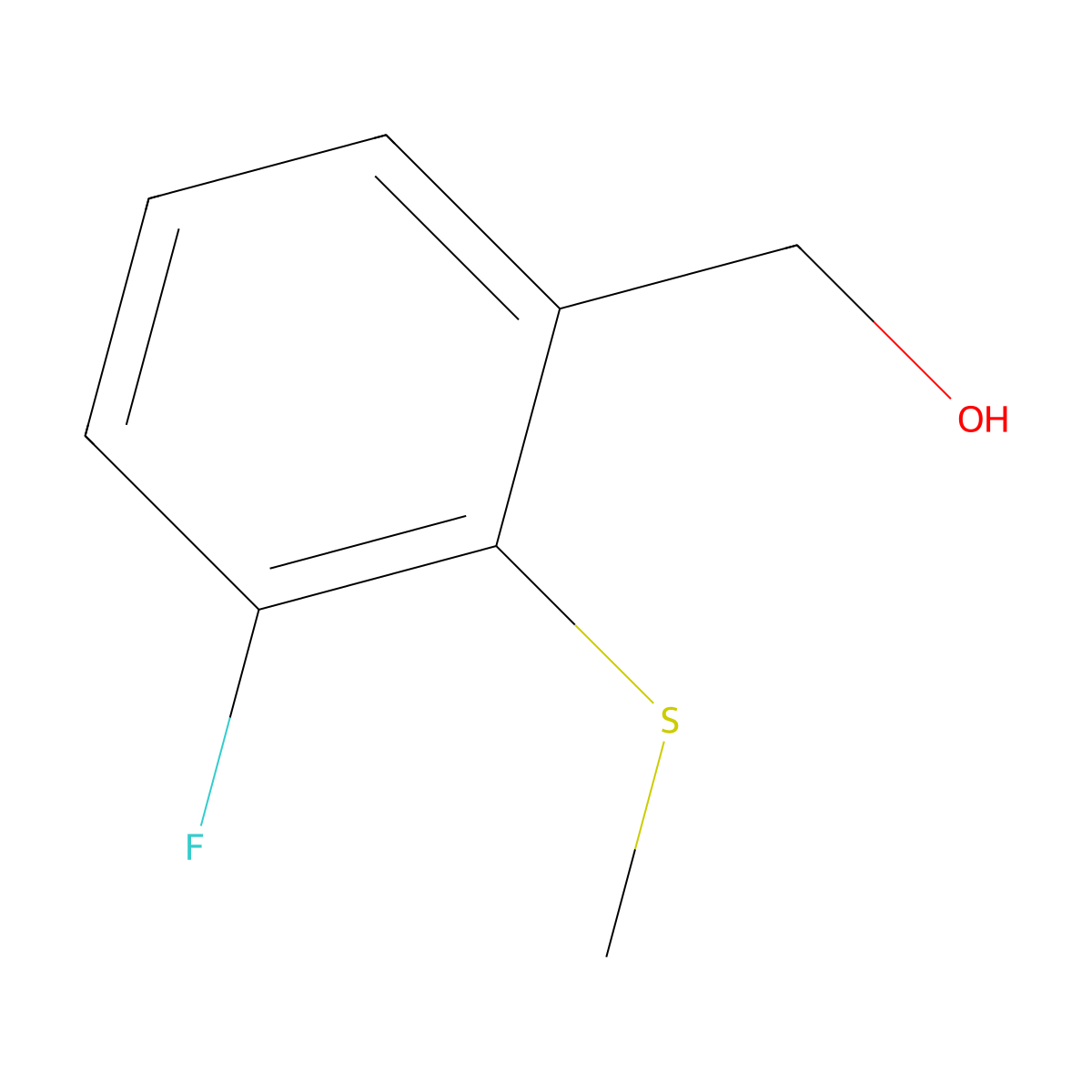 (3-Fluoro-2-(methylthio)phenyl)methanol molecular structure, CAS 1691658-10-2