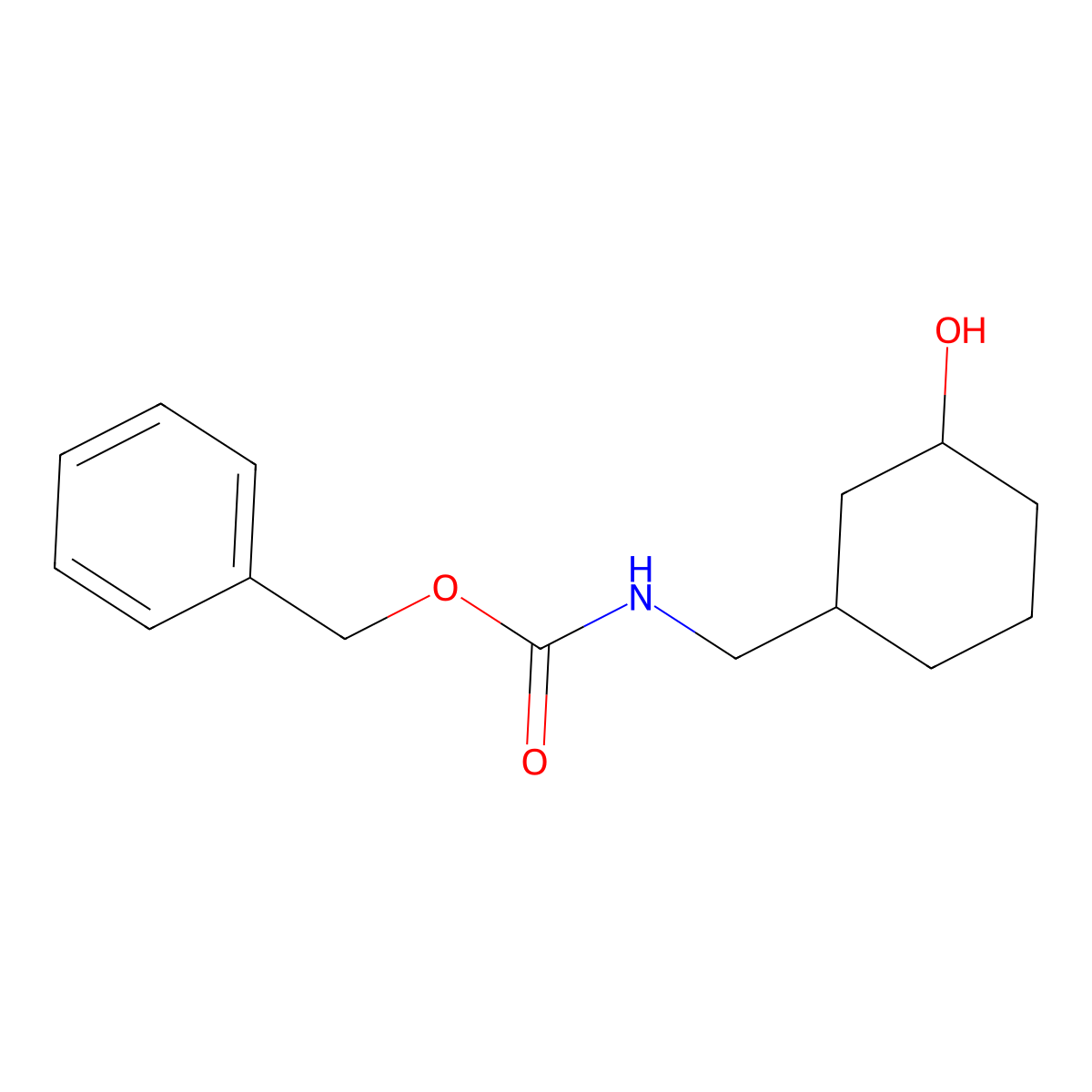 benzyl N-[(3-hydroxycyclohexyl)methyl]carbamate molecular structure, CAS 1691666-17-7
