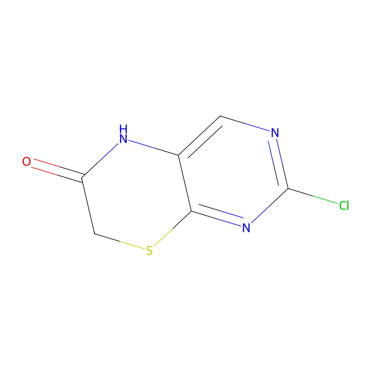 2-chloro-5H,6H,7H-pyrimido(4,5-b)(1,4)thiazin-6-one molecular structure, CAS 1691673-42-3