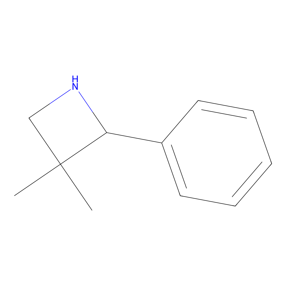 3,3-Dimethyl-2-phenylazetidine molecular structure, CAS 16917-48-9