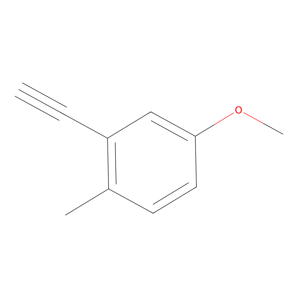 2-Ethynyl-4-methoxy-1-methylbenzene molecular structure, CAS 1691719-04-6