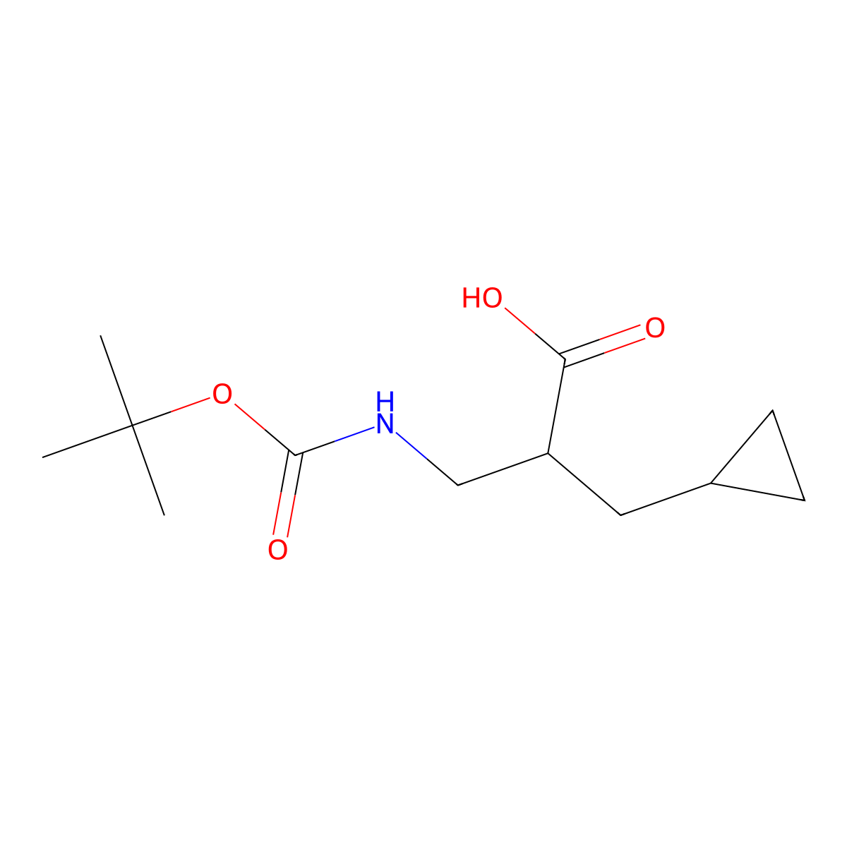 3-{[(Tert-butoxy)carbonyl]amino}-2-(cyclopropylmethyl)propanoic acid molecular structure, CAS 1691740-97-2