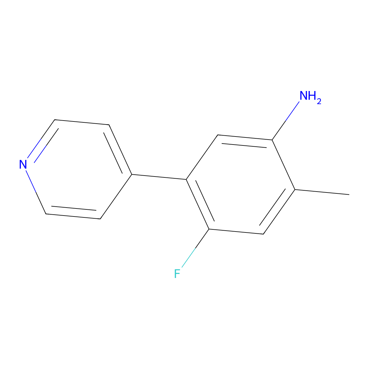 4-Fluoro-2-methyl-5-(pyridin-4-yl)aniline molecular structure, CAS 1691745-37-5