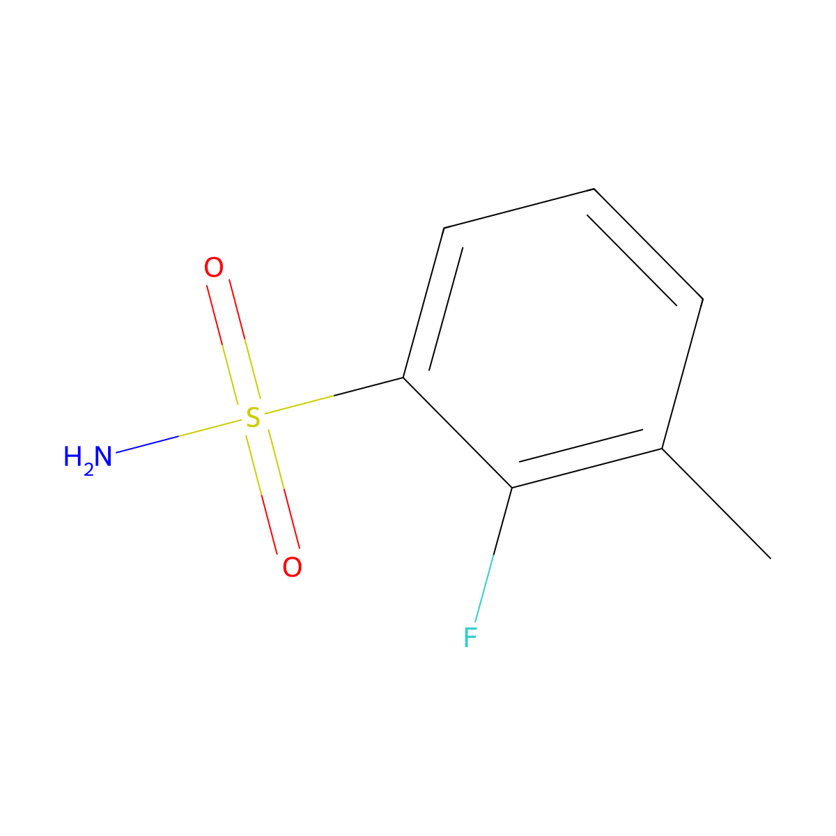 2-Fluoro-3-methylbenzene-1-sulfonamide molecular structure, CAS 1691755-60-8