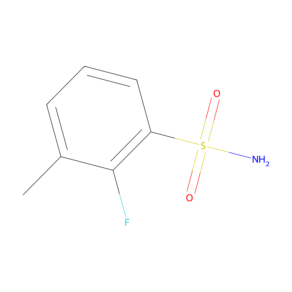 2-Fluoro-3-methylbenzene-1-sulfonamide molecular structure, CAS 1691755-60-8
