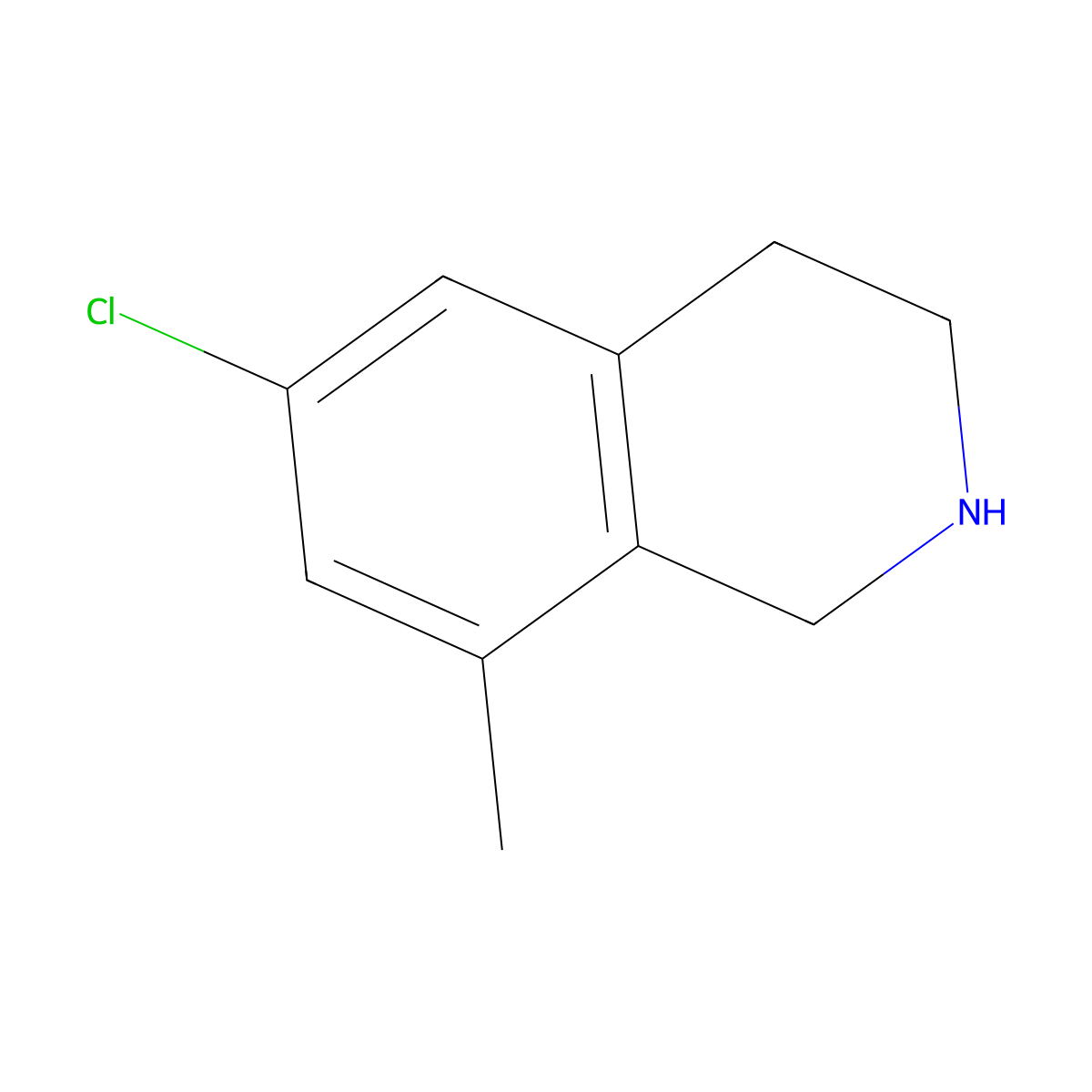 6-Chloro-8-methyl-1,2,3,4-tetrahydroisoquinoline molecular structure, CAS 1691757-71-7