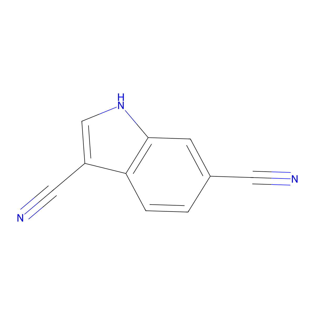 1H-indole-3,6-dicarbonitrile molecular structure, CAS 1691760-31-2