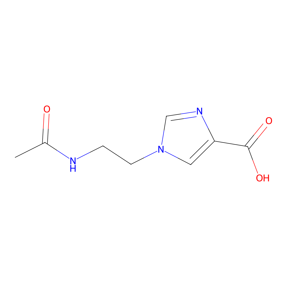 1-(2-acetamidoethyl)-1H-imidazole-4-carboxylic acid molecular structure, CAS 1691767-01-7