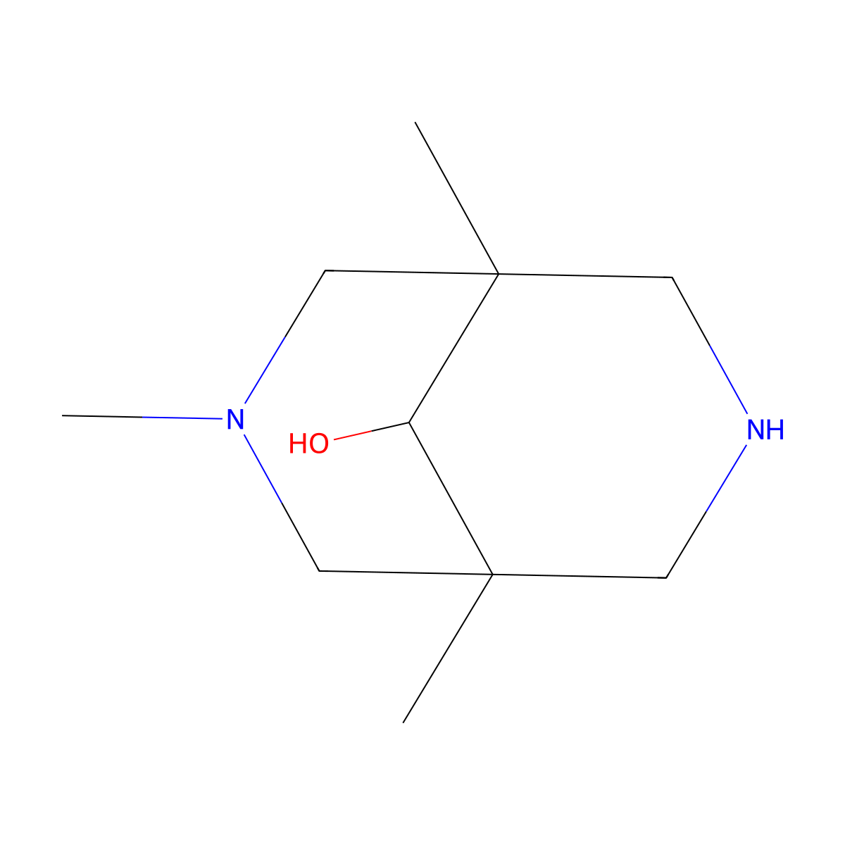 1,3,5-Trimethyl-3,7-diazabicyclo(3.3.1)nonan-9-ol molecular structure, CAS 169177-17-7
