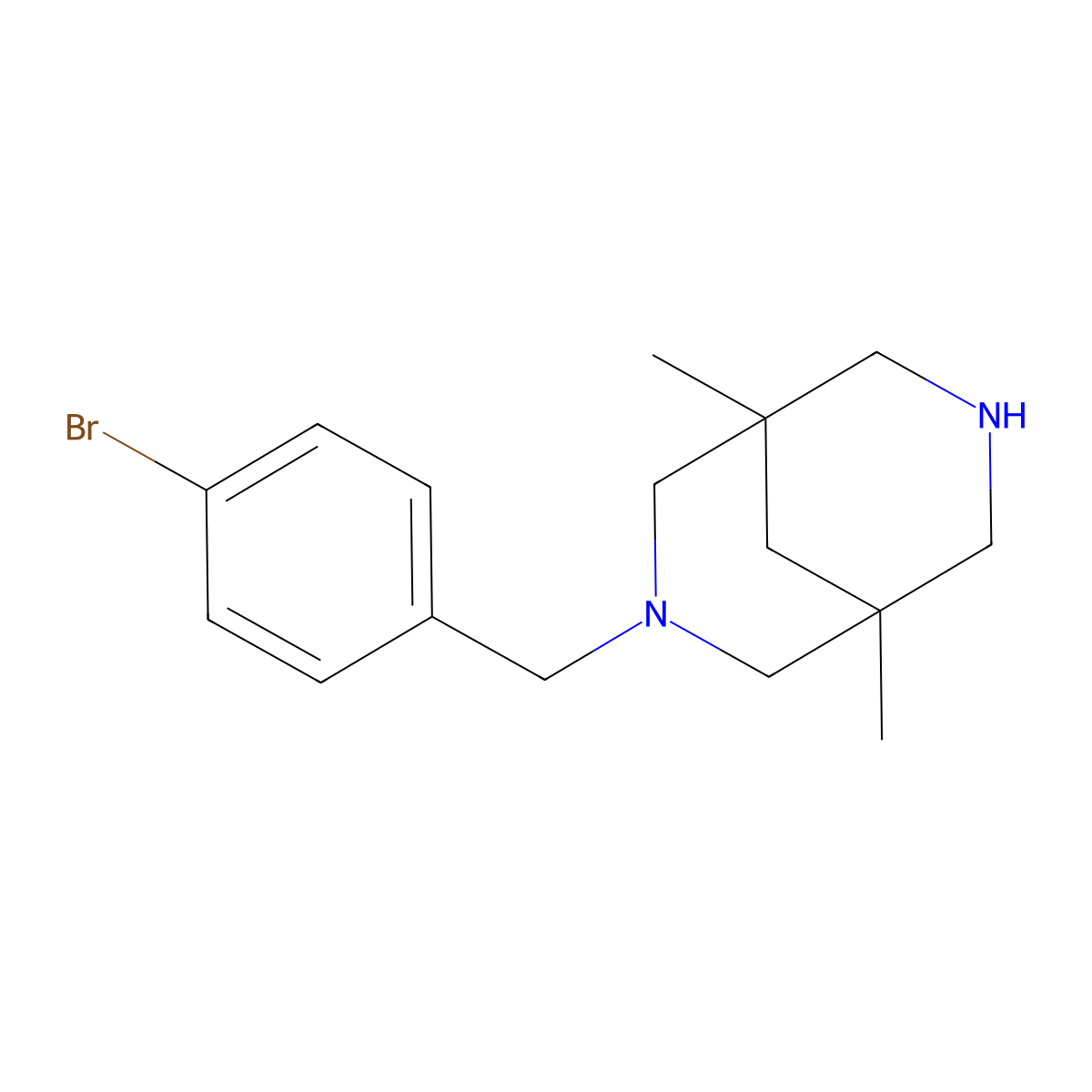 3-[(4-Bromophenyl)methyl]-1,5-dimethyl-3,7-diazabicyclo[3.3.1]nonane molecular structure, CAS 169177-22-4