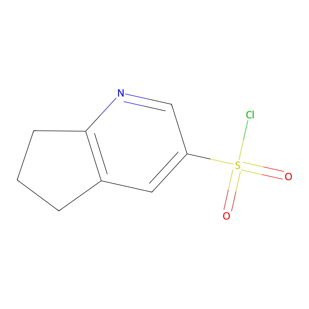 5H,6H,7H-cyclopenta[b]pyridine-3-sulfonylchloride molecular structure, CAS 1691781-05-1