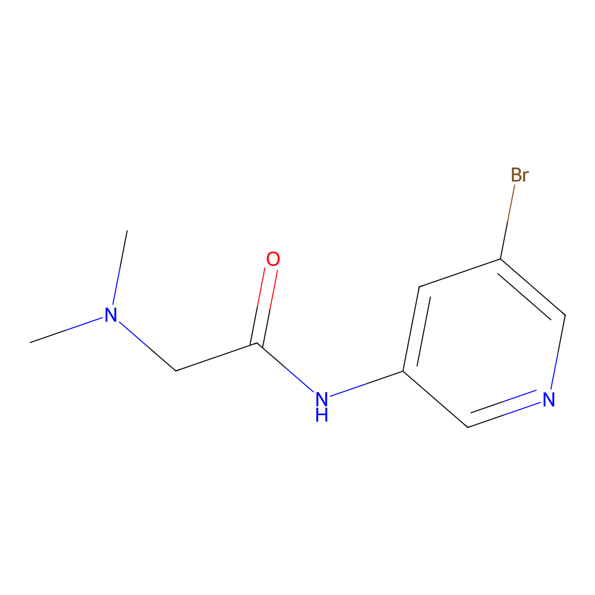 N-(5-bromo-3-pyridinyl)-2-(dimethylamino)Acetamide molecular structure, CAS 1691788-26-7