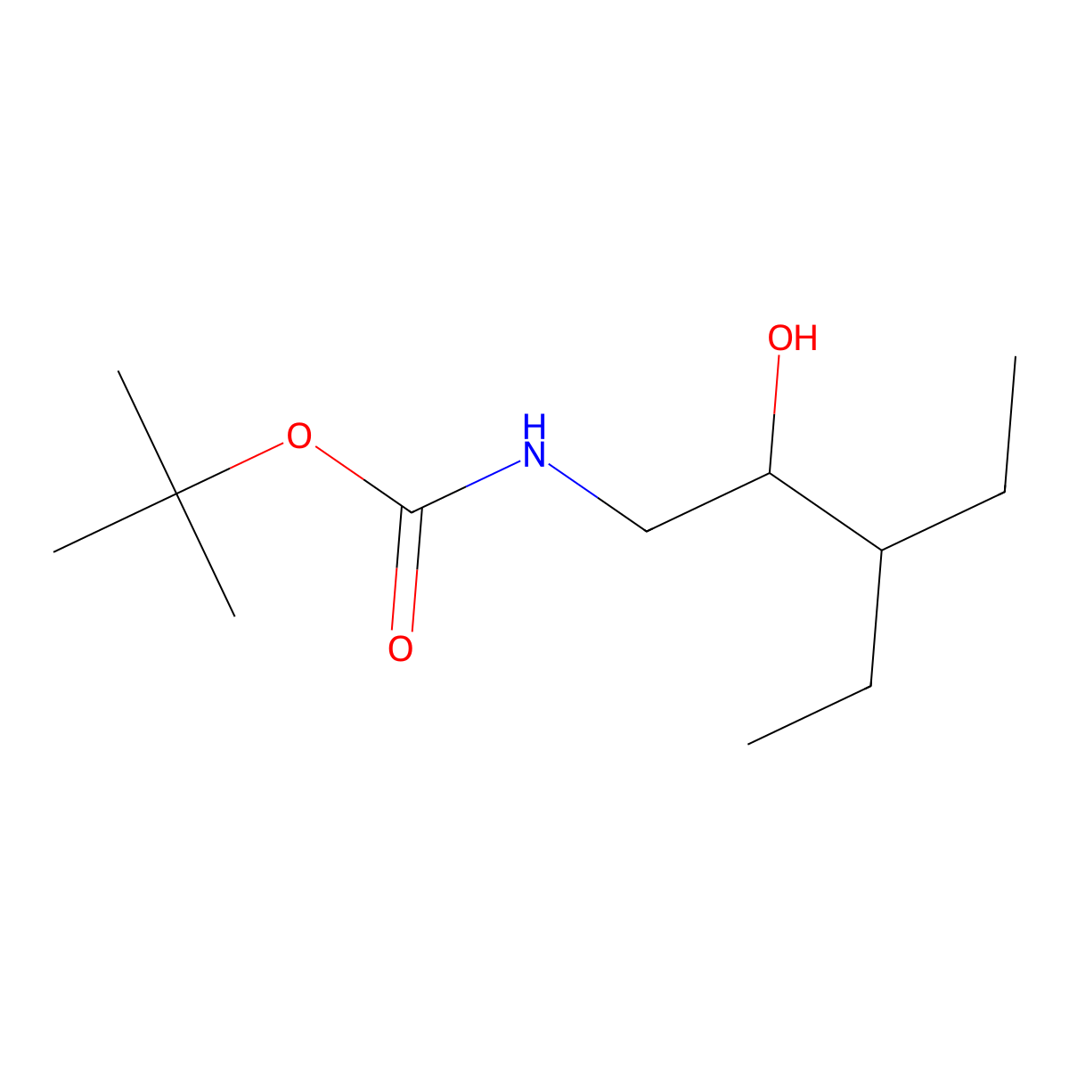 tert-butyl N-(3-ethyl-2-hydroxypentyl)carbamate molecular structure, CAS 1691789-60-2