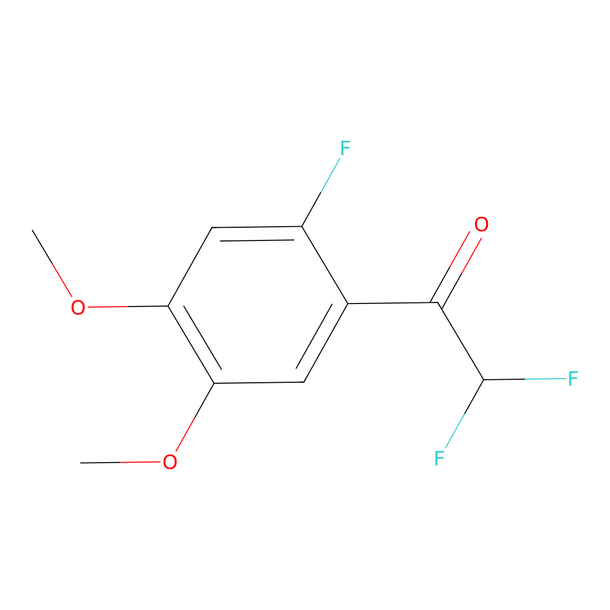 2,2-Difluoro-1-(2-fluoro-4,5-dimethoxyphenyl)ethanone molecular structure, CAS 1691790-91-6