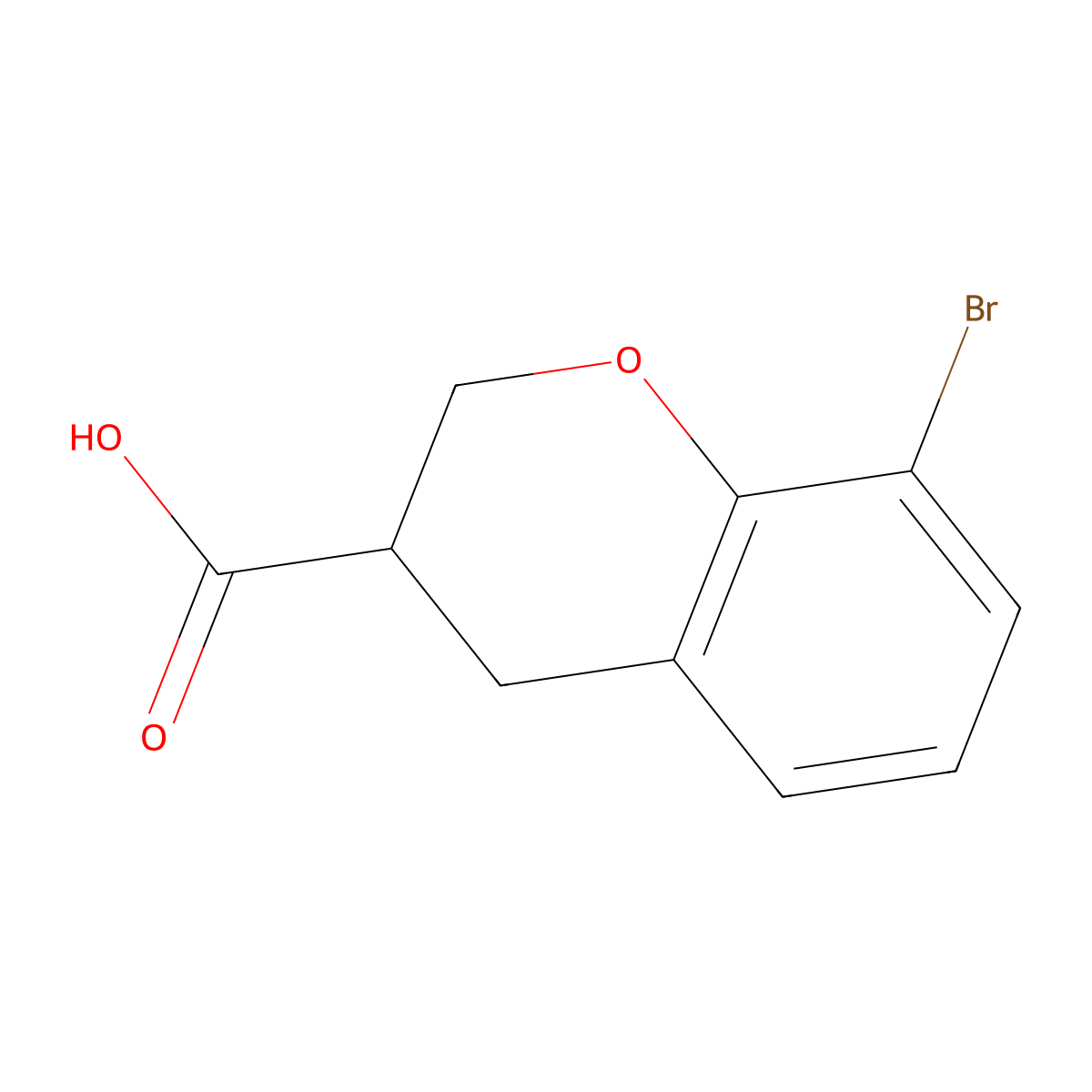 8-bromo-3,4-dihydro-2H-1-benzopyran-3-carboxylic acid molecular structure, CAS 1691794-69-0