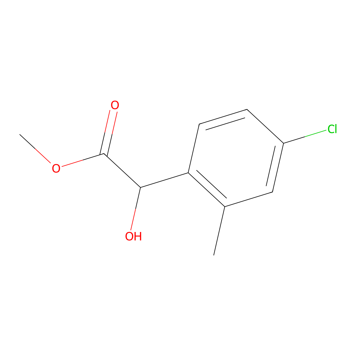 Methyl 2-(4-chloro-2-methylphenyl)-2-hydroxyacetate molecular structure, CAS 1691797-17-7