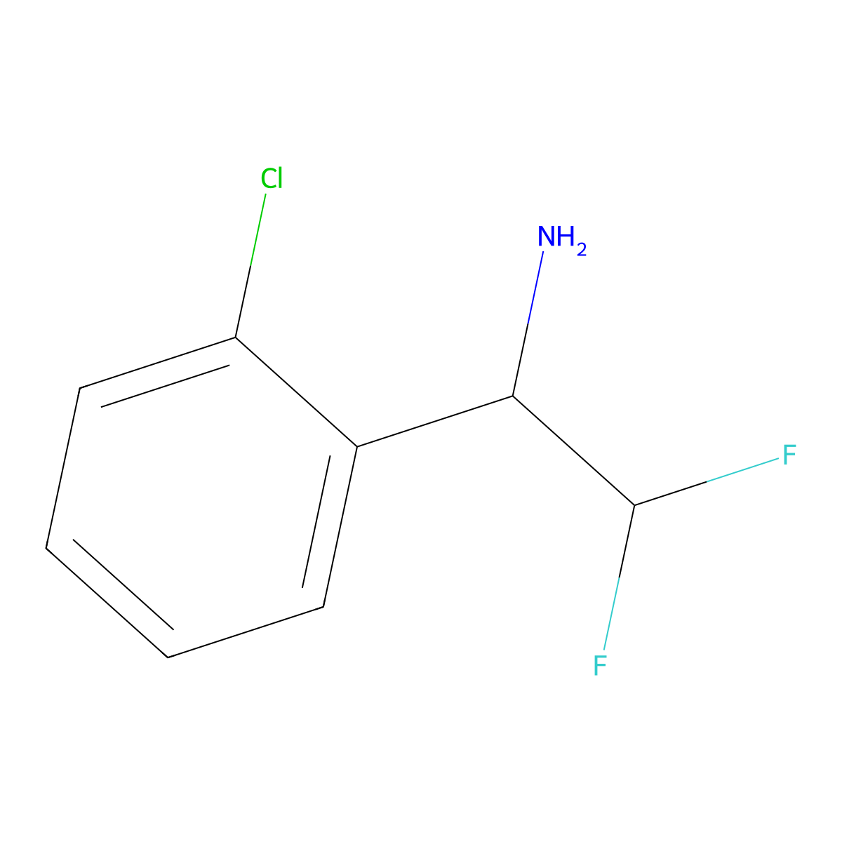 1-(2-Chlorophenyl)-2,2-difluoroethan-1-amine molecular structure, CAS 1691804-42-8