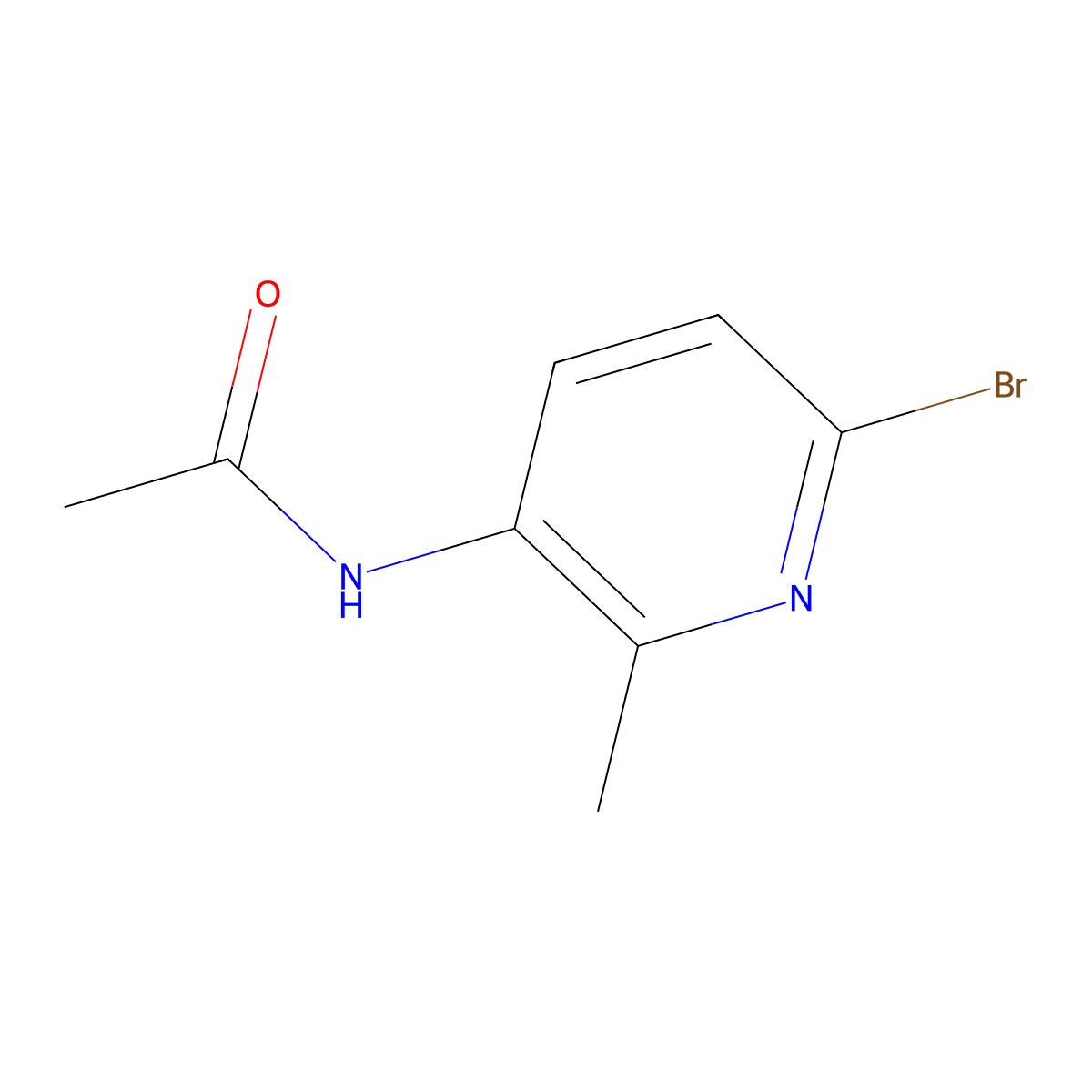 N-(6-bromo-2-methylpyridin-3-yl)acetamide molecular structure, CAS 1691814-82-0