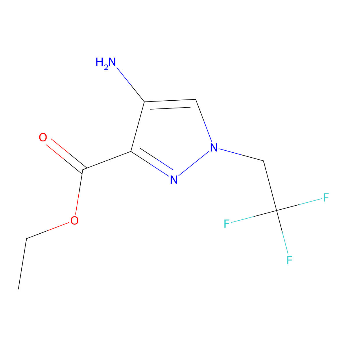ethyl 4-amino-1-(2,2,2-trifluoroethyl)-1H-pyrazole-3-carboxylate molecular structure, CAS 1691816-02-0
