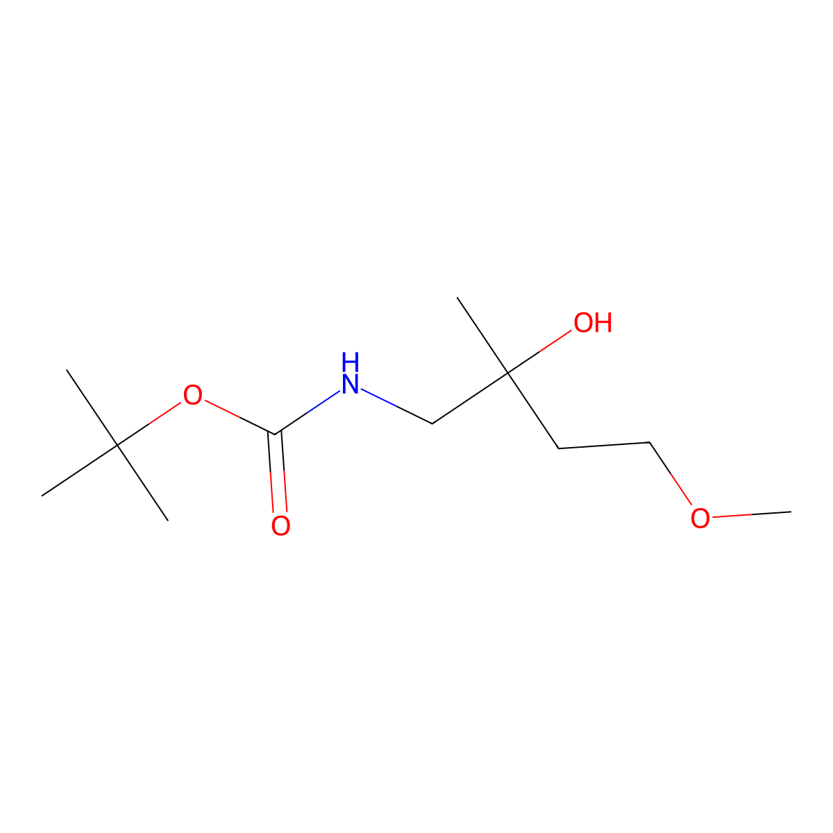 Tert-butyl n-(2-hydroxy-4-methoxy-2-methylbutyl)carbamate molecular structure, CAS 1691822-55-5