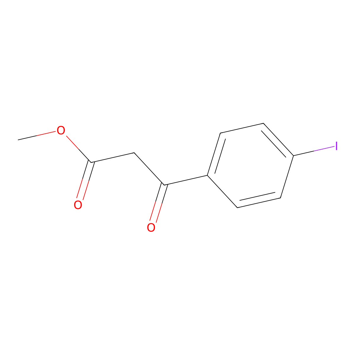 Methyl 3-(4-iodophenyl)-3-oxopropanoate molecular structure, CAS 1691841-09-4