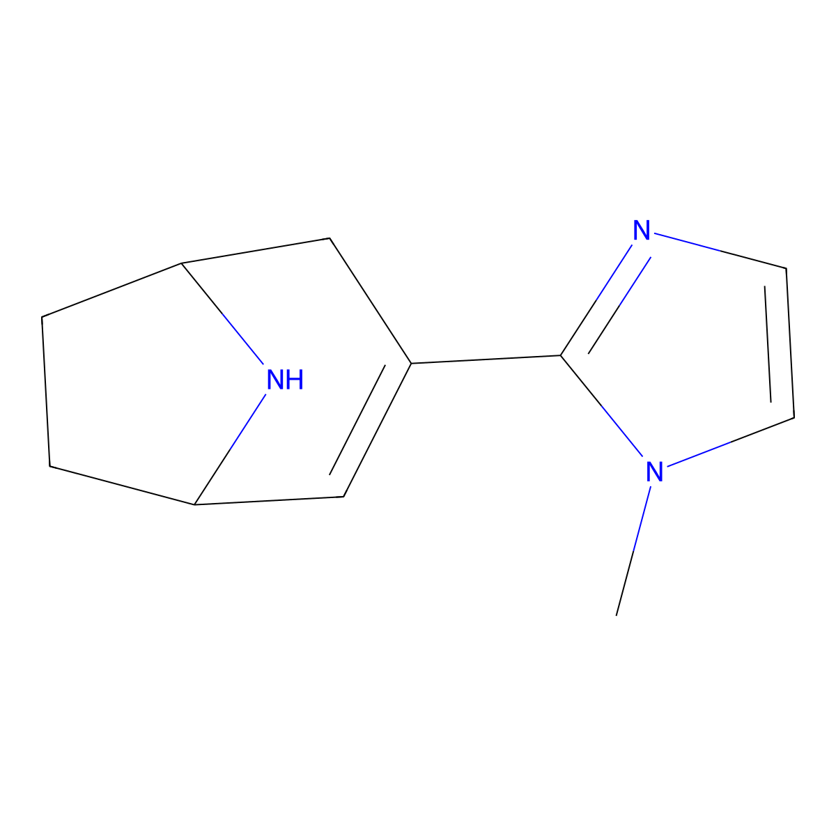 3-(1-Methyl-1H-imidazol-2-yl)-8-azabicyclo[3.2.1]oct-2-ene molecular structure, CAS 1691844-20-8