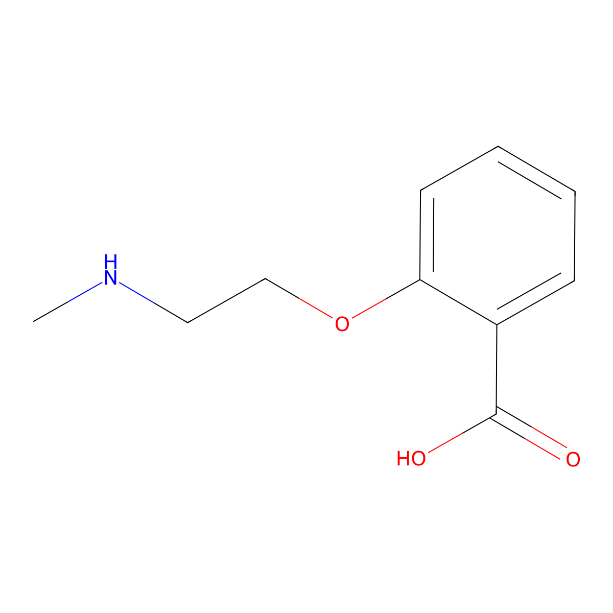 2-[2-(Methylamino)ethoxy]benzoic acid molecular structure, CAS 1691845-49-4