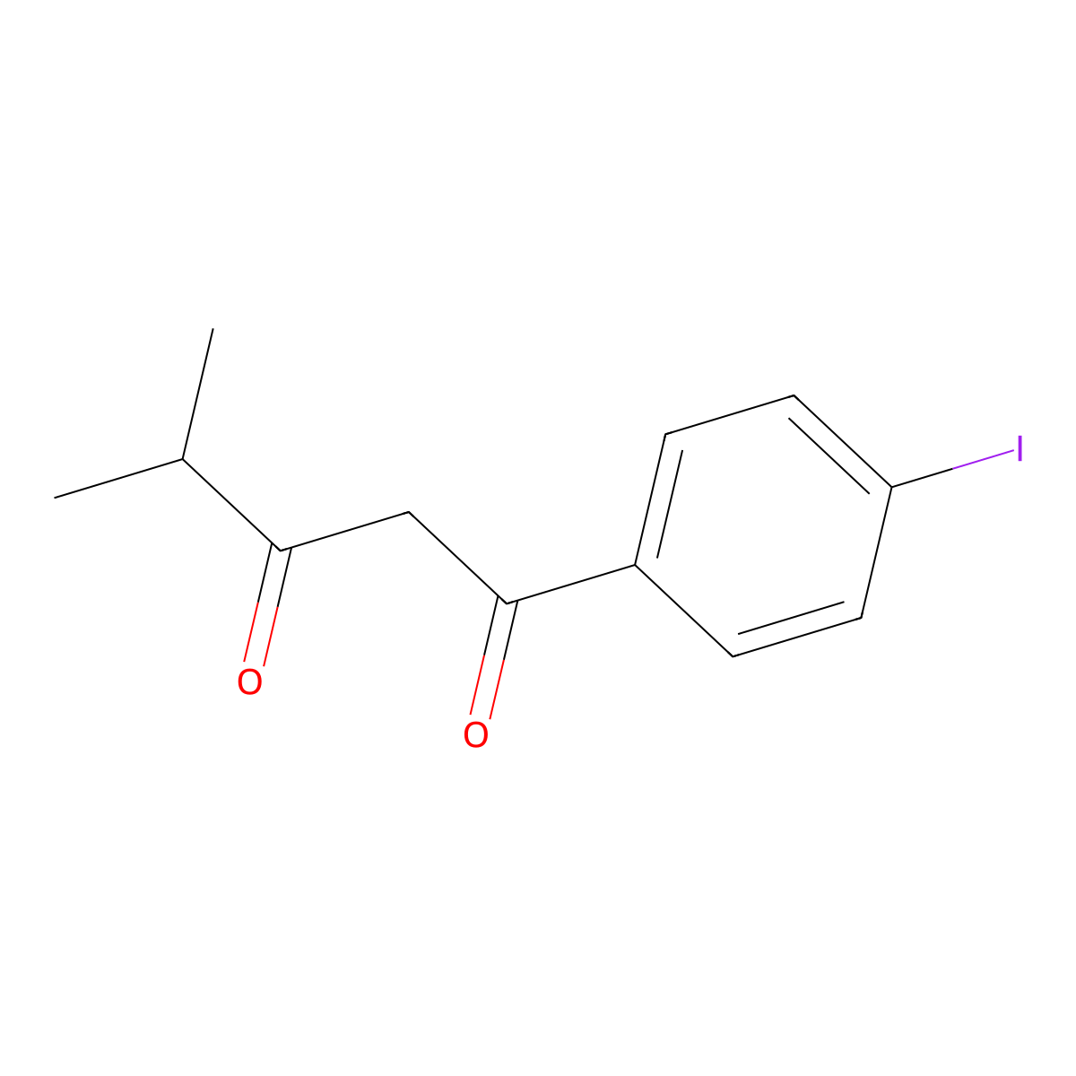 1-(4-Iodophenyl)-4-methylpentane-1,3-dione molecular structure, CAS 1691861-57-0