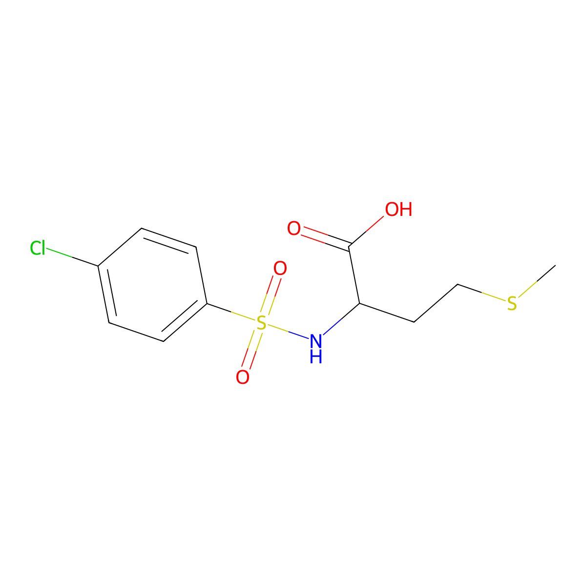 2-(4-Chlorobenzenesulfonamido)-4-(methylsulfanyl)butanoic acid molecular structure, CAS 169187-01-3
