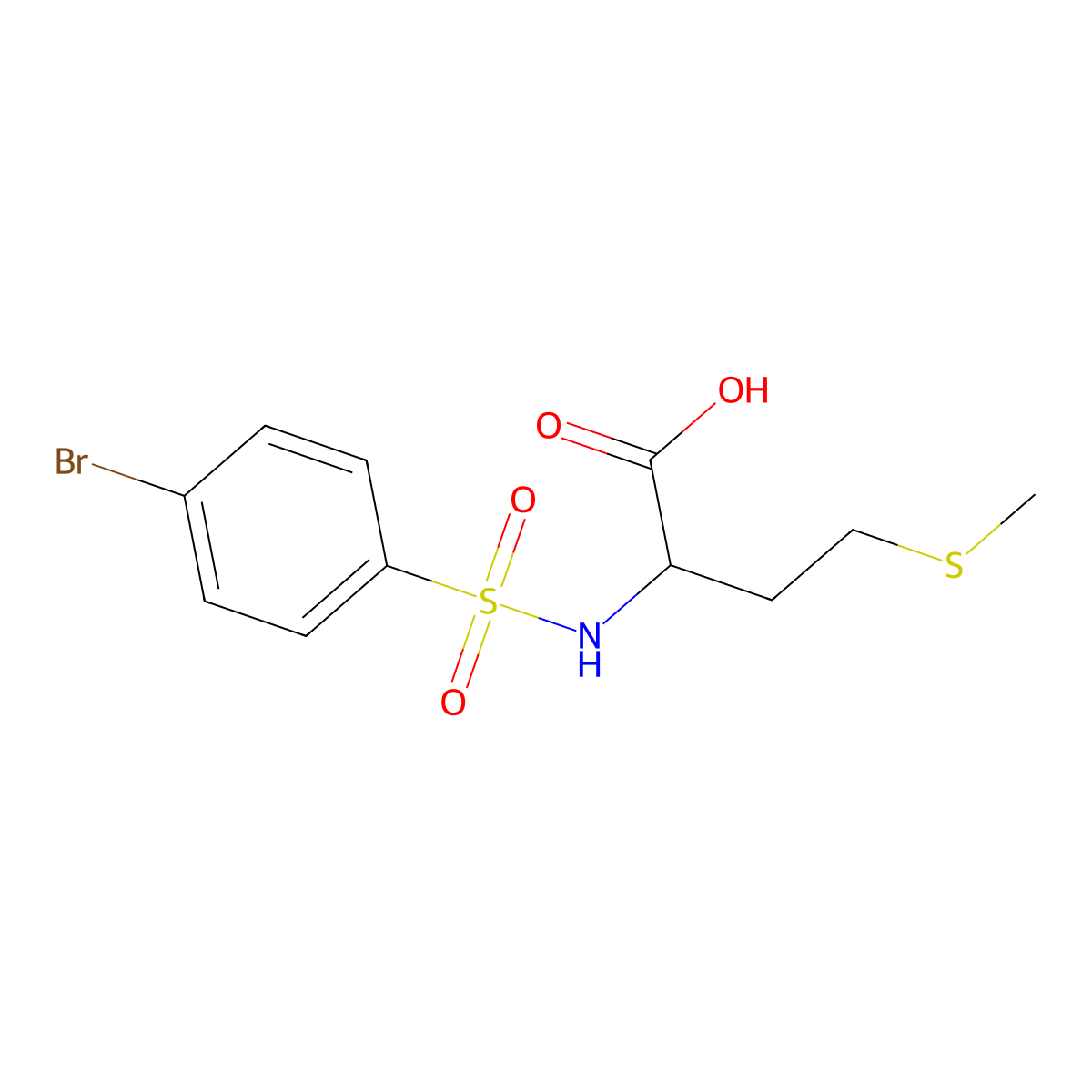 2-(4-Bromobenzenesulfonamido)-4-(methylsulfanyl)butanoic acid molecular structure, CAS 169187-03-5
