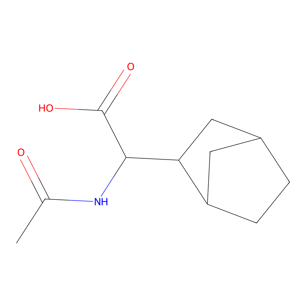 2-{Bicyclo[2.2.1]heptan-2-yl}-2-acetamidoacetic acid molecular structure, CAS 1691870-46-8