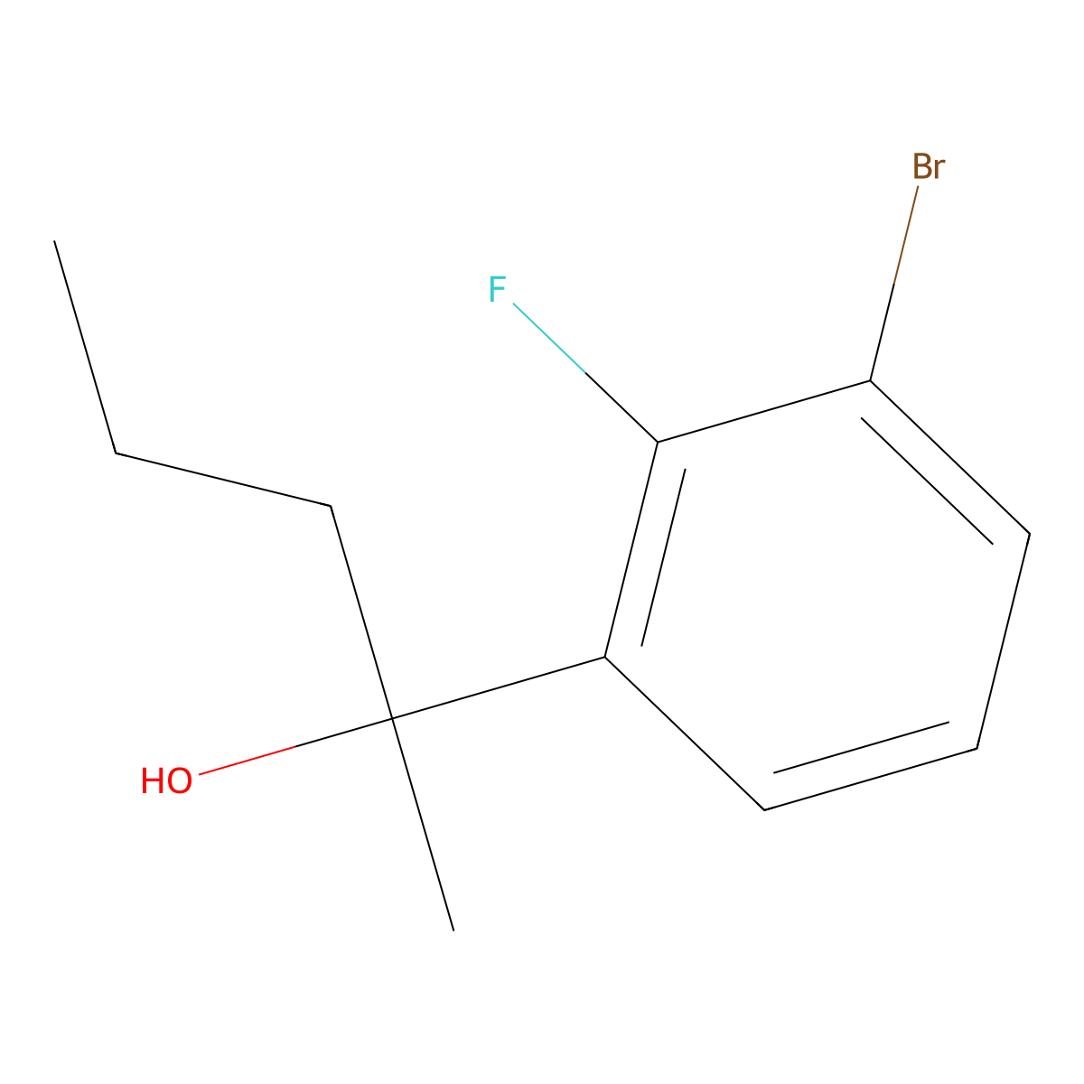 2-(3-Bromo-2-fluorophenyl)pentan-2-ol molecular structure, CAS 1691878-24-6
